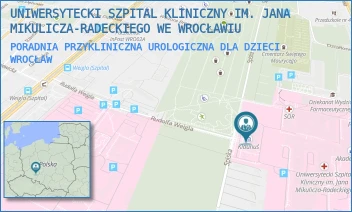 PORADNIA PRZYKLINICZNA UROLOGICZNA DLA DZIECI - UNIWERSYTECKI SZPITAL KLINICZNY IM. JANA MIKULICZA-RADECKIEGO WE WROCŁAWIU - UL. BOROWSKA 213,  WROCŁAW
