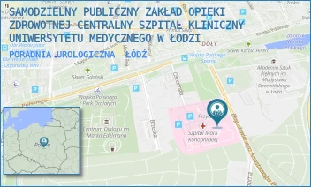 PORADNIA UROLOGICZNA - SAMODZIELNY PUBLICZNY ZAKŁAD OPIEKI ZDROWOTNEJ CENTRALNY SZPITAL KLINICZNY UNIWERSYTETU MEDYCZNEGO W ŁODZI - UL. SPORNA 36/50,  ŁÓDŹ