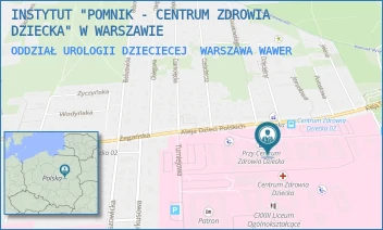 ODDZIAŁ UROLOGII DZIECIECEJ - INSTYTUT "POMNIK - CENTRUM ZDROWIA DZIECKA" - ALEJA DZIECI POLSKICH 20,  WARSZAWA WAWER